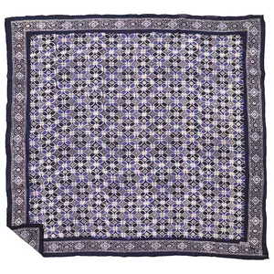 Large 39" Hand Dyed Batik Bandana Charcoal Gray, Size XL Scarf, Oversized
