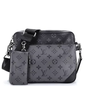 Pre-owned Louis Vuitton material Messenger Bags Trio Messenger Bag Reverse Monogram Eclipse Canvas by Rebag