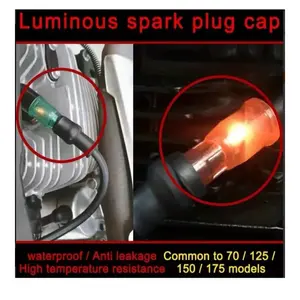 Flashing Light SPARK PLUG CAP Flash Ignition Coil Head for DIRT PIT BIKE MOTORCYCLE ATV STREET BIKE SCOOTER GO KART 50cc 110cc 125cc 150cc 200cc 250cc, Waterproof High-Tension 90 degree