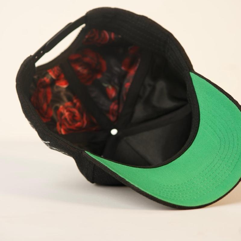 World H Hats Classic Black Cap with White Embroidered Logo for Men and Women