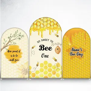 15-day Delivery How Sweet It Is to Be with You Yellow Honeycomb Arch Backdrop Cover for Bridal Shower Decor