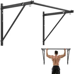 Father's Day Gift VEVOR Pull Up Bar, 50 in Width Wall Mounted Pull Ups, Adjustable Depth 22" or 30" from Wall, Heavy Duty Steel Upper Body Workout Bars, 440 lbs Weight Capacity Chin Up Training Station, for Home Gym
