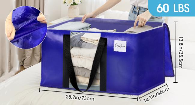4 Pack Extra Large Storage Bags – Semi Transparent Packing Totes for College Dorm Moving & Organization