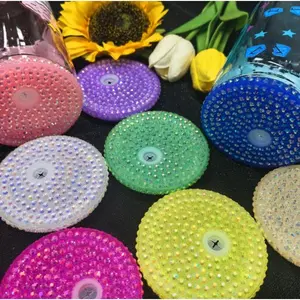 10pcs 16oz Rhinestone Cup Lid for DIY Cup Decoration