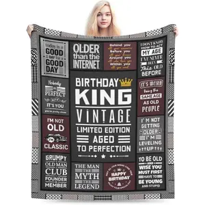Birthday Gifts for Men Women, Soft Throw Blanket 50"x60" - Happy Birthday Decorations Cool Presents for Him Her