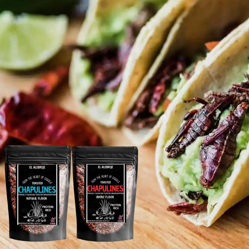 Alebrixes | Chapulines From Oaxaca 4oz (114g) Enchilados | Premium Toasted Adobo Edible Grasshoppers  - Always Fresh & Delicious Mexican Snack | Imported from Mexico