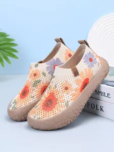 Women's Fashion Floral Printed Casual Shoes, Comfortable All-Match Mesh Shoes, Daily Outdoor & Commute Platform Shoes