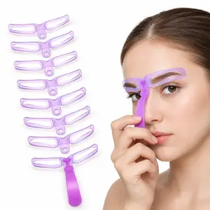 Reusable Eyebrow Stencils for Shaping - 8 Classic Designs Eyebrow Stencil with Handle and Strap, Washable Eye Brow Stencils for Women, Easy DIY Eyebrow Shaping