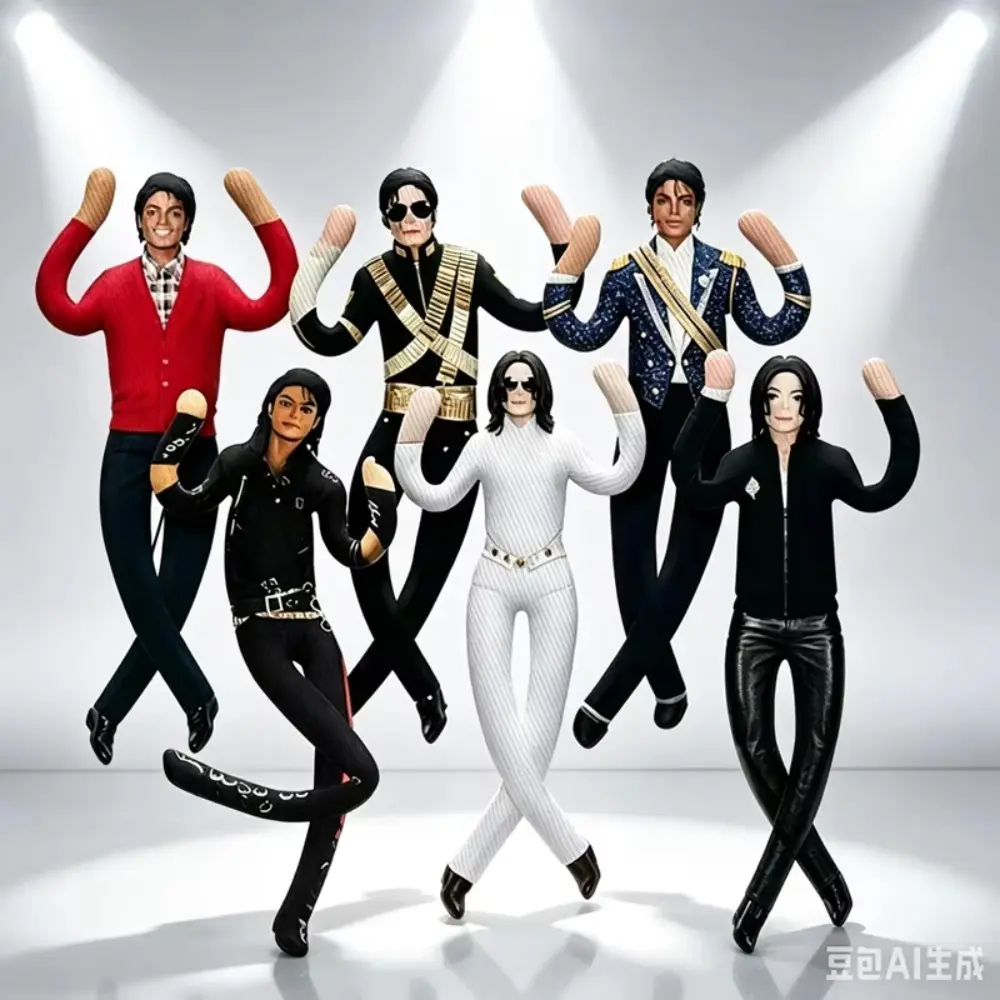 New Style Michael-Jackson Cosplay Prop Doll Plush Stuffed Figure Dolls Room Decoration Abstract Joint Mobility Props Gift