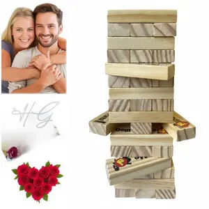 Wooden Block Tower Game – Fun Stacking Challenge for Parties, Family Nights, and Friends.Halloween gifts, Christmas gifts dark halloween party favor