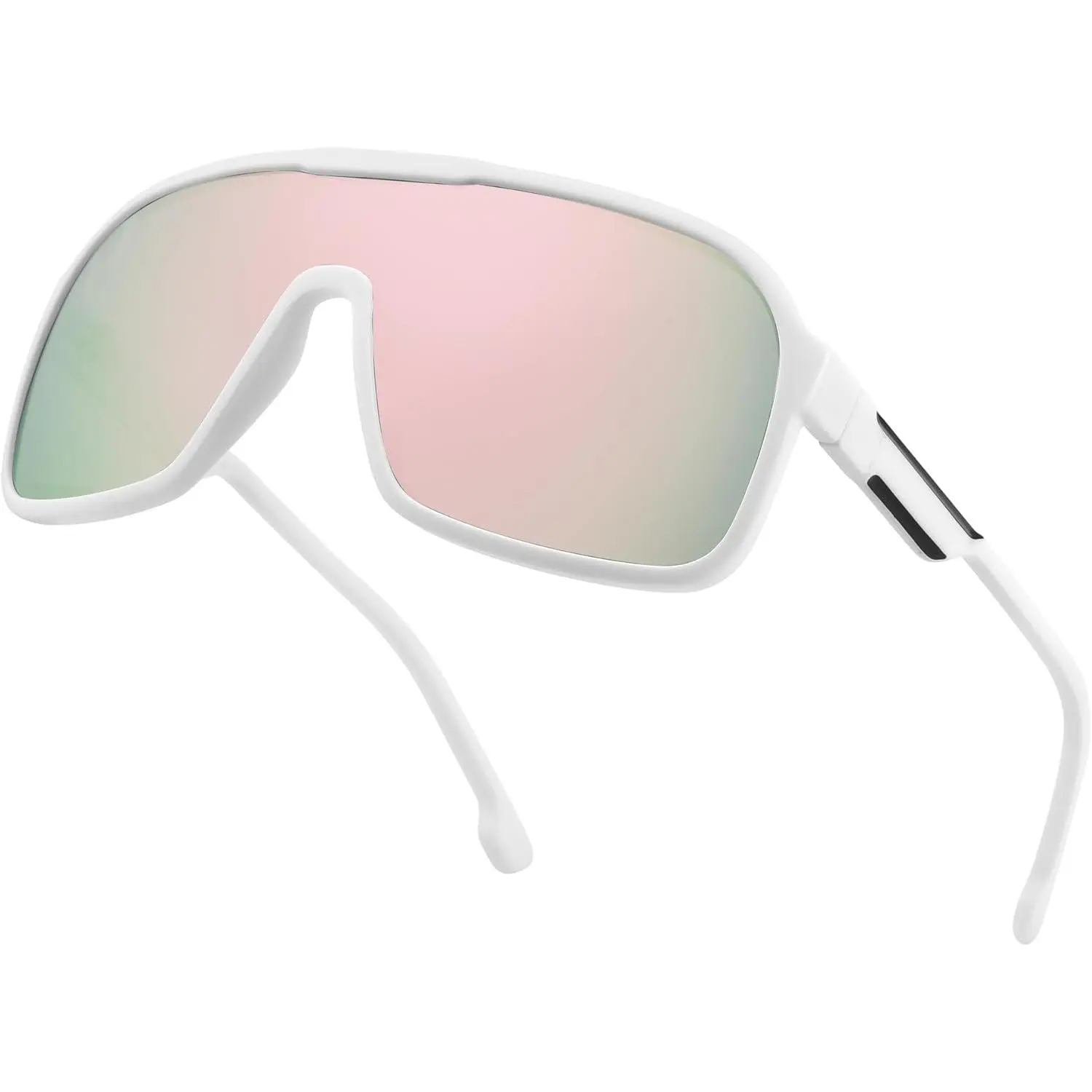 EyeconicFinds Fashion Polarized Sunglasses Oversized One Piece Reflective Lens Sports Sun Glasses B0122