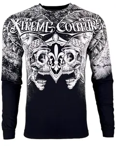 Xtreme Couture By Affliction Men's Long Sleeve T-shirt Hector Crewneck Cotton