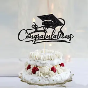 1pc Congratulations Graduation Cake Topper Congrats Grad Diploma Cake Decor High School College Senior Graduation Party Decorations Supplies