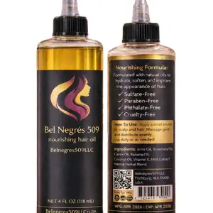 Bel Negres 509 Nourishing Hair Oil - Sulfate-Free, Paraben-Free, Phthalate-Free, Cruelty-Free, 8 FL OZ (118 mL)