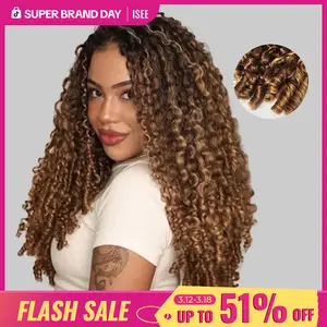 [NEW ARRIVAL] ISEE HAIR Highlight Burmese Curly Half Wig 250% Density InvisiFit Strap Flip Over Wig for Beginners #iseehair #Category Spotlight SpringStatements