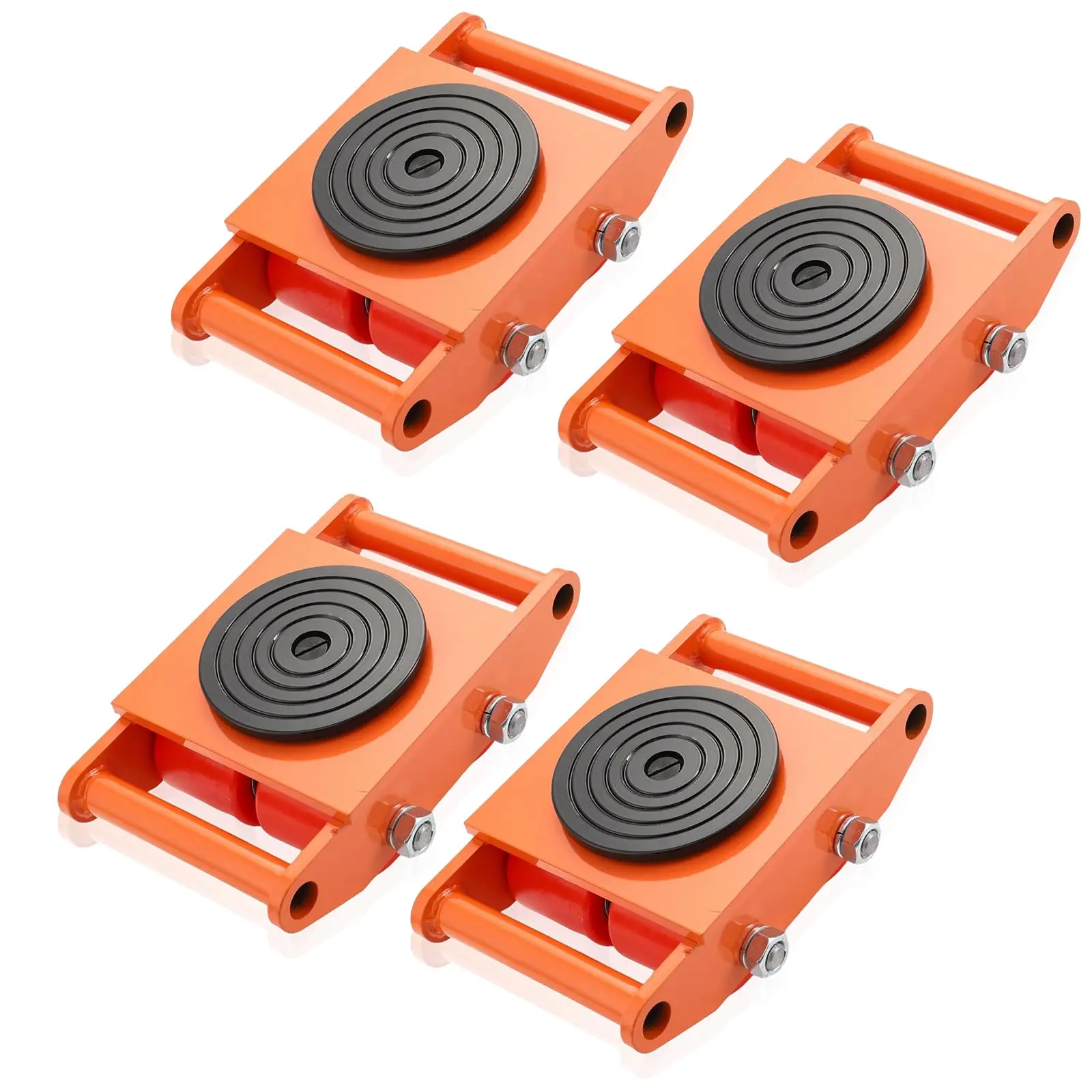 Garvee Heavy Duty Machinery Skate Dolly - 4 Wheel 360° Rotating Mobile Platform with Non-Slip Tray for Equipment Moving, Jobsite Boxes, Containers & Workshop Tools - Industrial Grade Carbon Steel for Factory