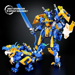 Xuanwu Mech Building Blocks, 2-in-1 Transformable Robot Action Figure, Black Tortoise Mecha Beast Model Toy, 525PCS STEM Project for Boys Teens Adults, Ideal Birthday Christmas Gift, Articulated Combat Warrior, Collectible Display Piece, Cool Robot Toy