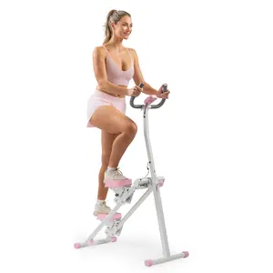 Sunny Health & Fitness Foldable Stair Stepper Climber with Extended Step Range For Full Body Home Workout, Petal Pink, 330LBS Capacity, Compact Storage Cardio Exercise Machine Dual Handlebars, Vertical Climber for Glutes Strength Exercise Home Gym
