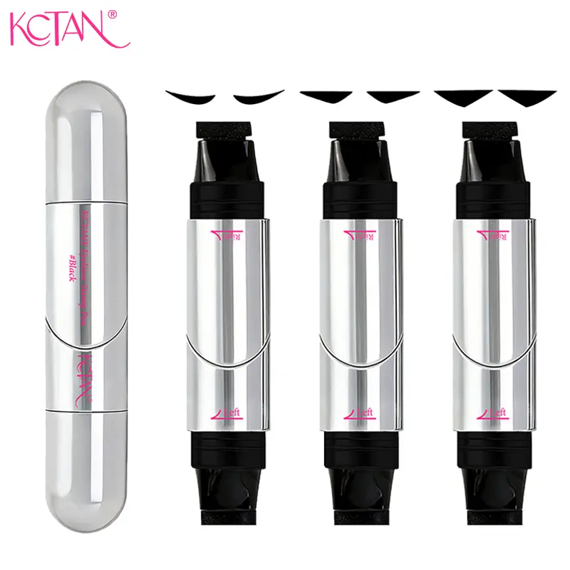 3-Piece Rotating Eyeliner Stamp Pen Set, Includes 3 Wing Shape Styles, Double-Ended Left & Right Cat Eye Stamps, Instant Symmetrical Wings Value Pack.