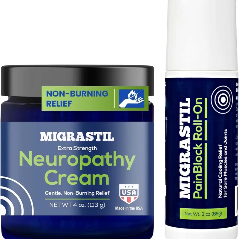 Migrastil Extra Strength Neuropathy Cream & PainBlock Roll-On Bundle