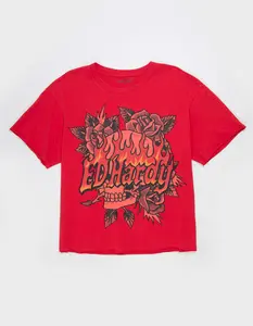 ED HARDY Skull Rose Mens Boxy Tee