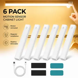 6 Pack LED Closet Lights – Wireless Motion Sensor Under Cabinet Lighting, Battery Powered with Auto On/Off & Adjustable Light Beam, Perfect for Kitchen, Closet, Wardrobe, Stairs, Pantry & Garag