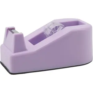 Desktop Tape Dispenser, Heavy Duty, Floral, Office Tape Dispenser, Weighted Non-Skid Base, Macaron Purple