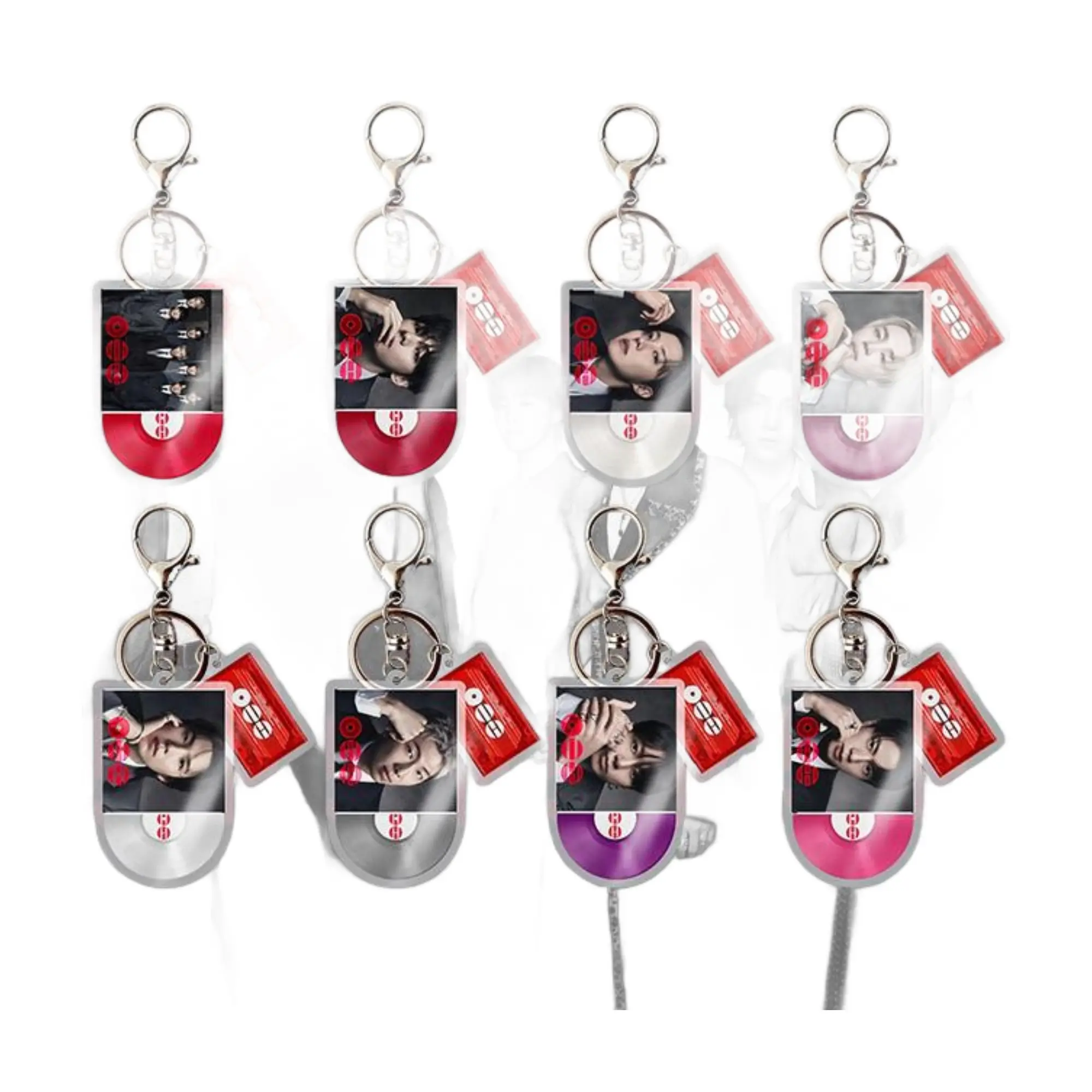 Kpop Inspired Acrylic Keychain, Music Fan Photo Card Bag Charm, Concert Gift Keyring