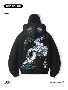 Demon Slayer Nezuko Graphic Hoodie, Loose Fit Unisex Sweatshirt with Pocket, Casual Breathable for Sports and Daily Wear