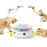 Potaroma 3 In 1 Automatic Interactive Cat Toy - Automatic Rolling Ball, Fluttering Butterfly, Moving Ambush Feather, Dual Power Supplies, USB-Powered Indoor Exercise Kicker for Cats, PP Resin Build with Mobile Phone Adapter