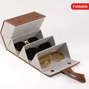 1pc 3/4/5/6 Slot Sunglasses Storage Organizer Eyeglasses Holder Foldable Travel Case With For Multiple Glasses Hanging Eyewear Display