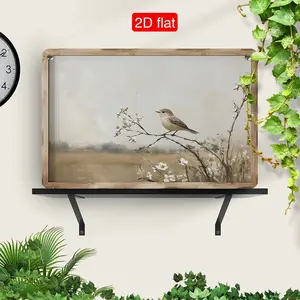 Vintage Bird Art Print Sign, Wooden Decorative Plaque, Home Gift Decoration (7.87x11.8 Inches), Retro Style Wall Art