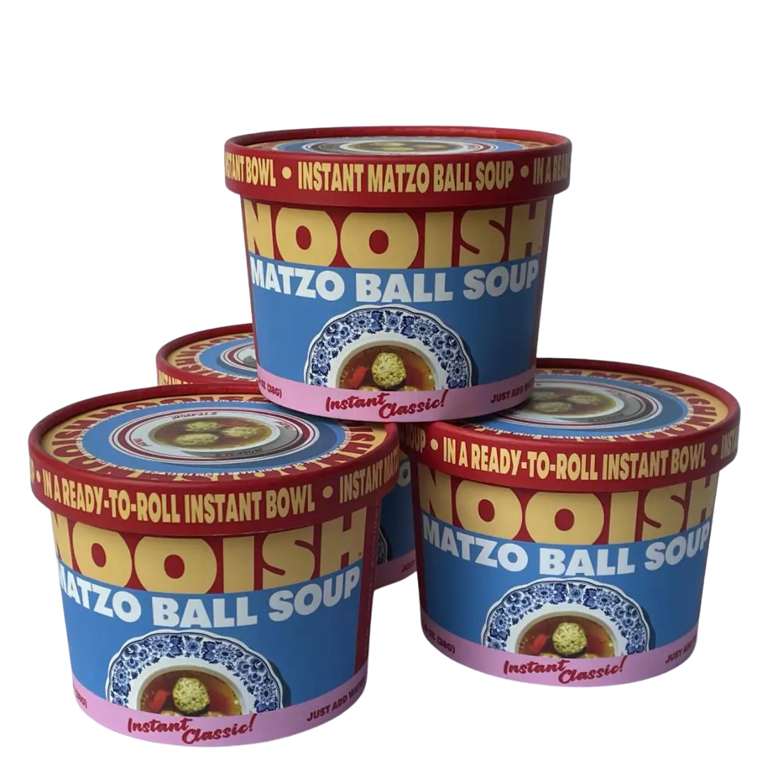 Nooish Instant Matzo Ball Soup - 4 Pack - Easy Prep Jewish Comfort Food - Authentic Flavor and Convenience Ready in Minutes - Great for Gifting, Trave