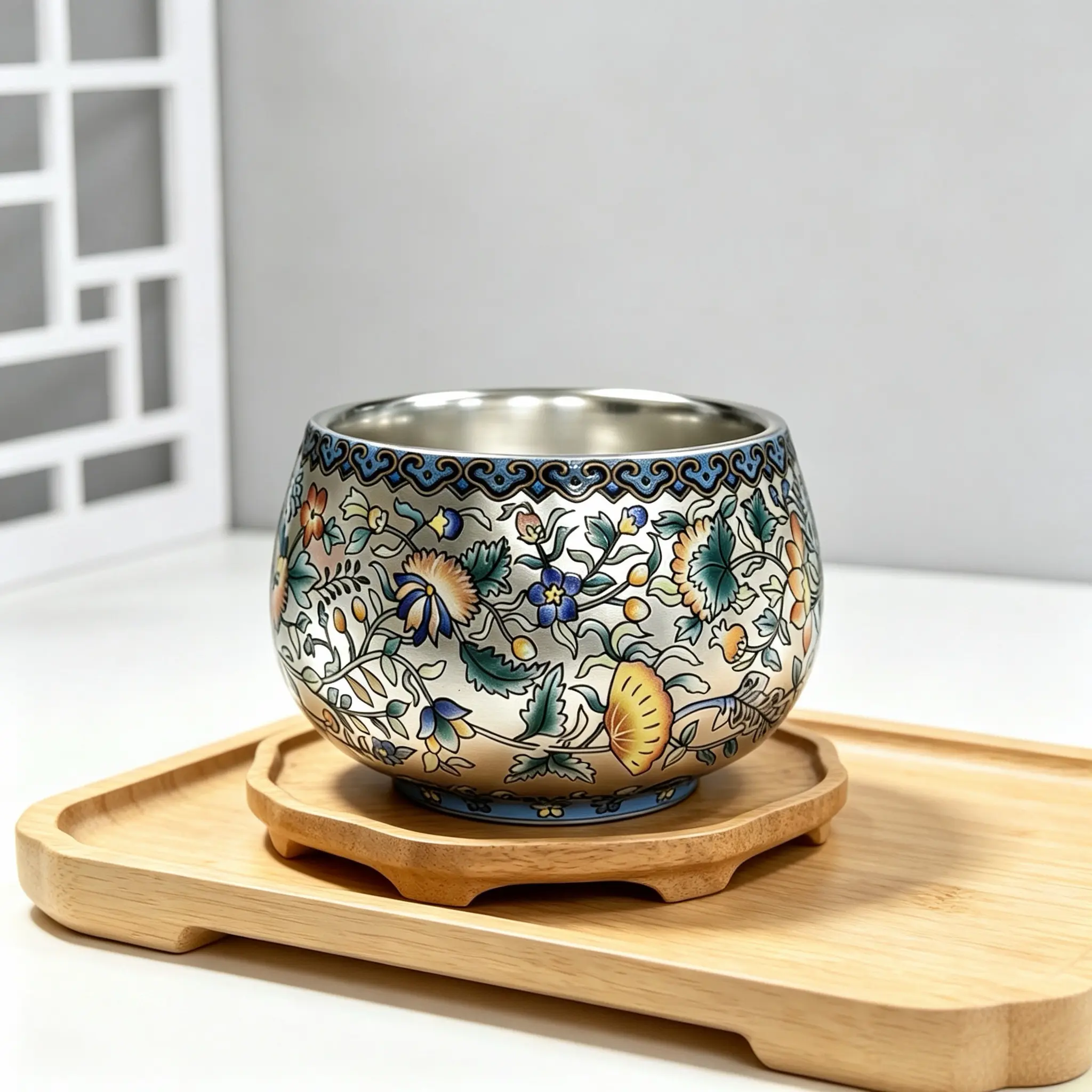 Ceramic Tea Cup Hand‑Painted Enamel Teacup, Decorative Coffee Mug, Holiday Gift for Men Women