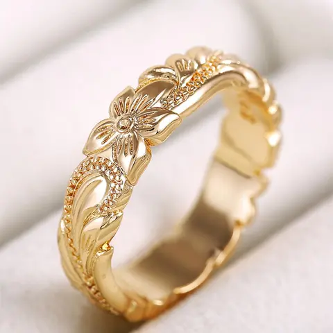 Elegant Flower Design Ring for Women, Fashion Jewelry for Party, Daily Clothing Decor, Trendy & Exquisite Wedding Engagement Anniversary Party Jewelry Gifts
