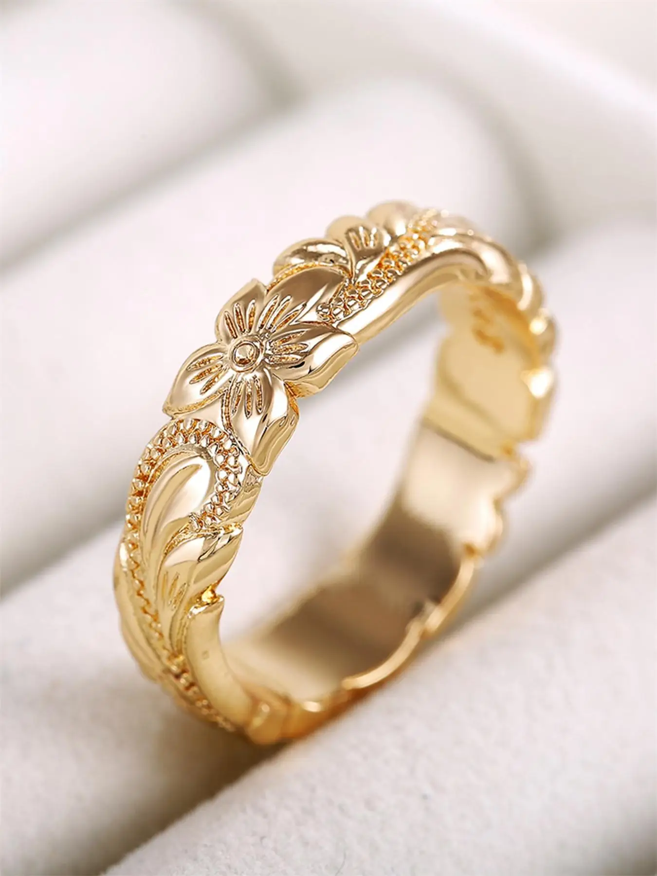 Elegant Flower Design Ring for Women, Fashion Jewelry for Party, Daily Clothing Decor, Trendy & Exquisite Wedding Engagement Anniversary Party Jewelry