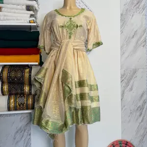 Short Ethiopian and Eritrean Traditional Dress for Women - Casual Womenswear with Unique Patterns and Colors