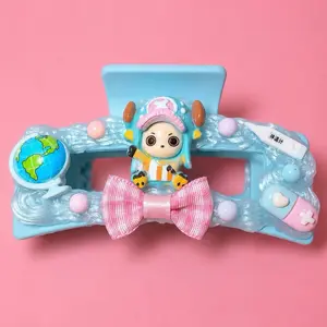 Blue Anime-Inspired Decoden Claw Clip