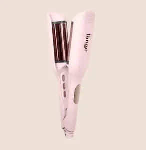 L'ANGE HAIR - SculptWaver Titanium Deep Wave | Hair Crimper for Effortless Beach Waves | 3 Barrel Hair Waver with Adjustable Heat | Dual Voltage & Smart Timer | Styling Tools, Natural Waves, Defined Waves, Flawless, Plug