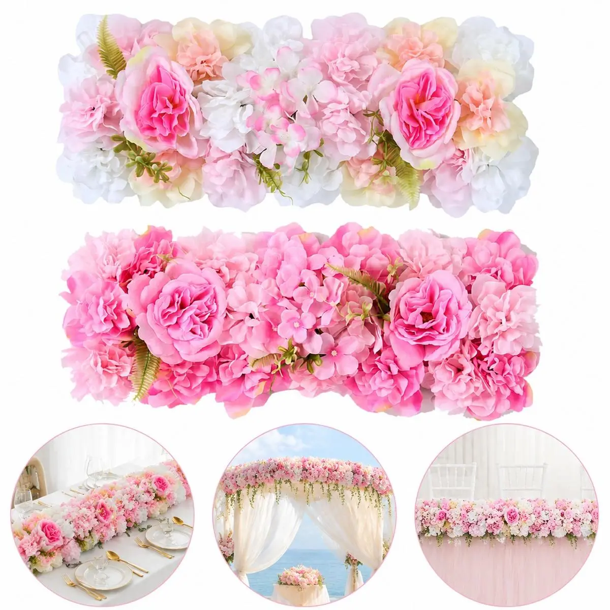 Pink Artificial Flower Wall Panel, Faux Floral Backdrop for Wedding, Baby Shower, Bridal Shower, Birthday Party, Photo Booth and Event Decor Decoration Fruit