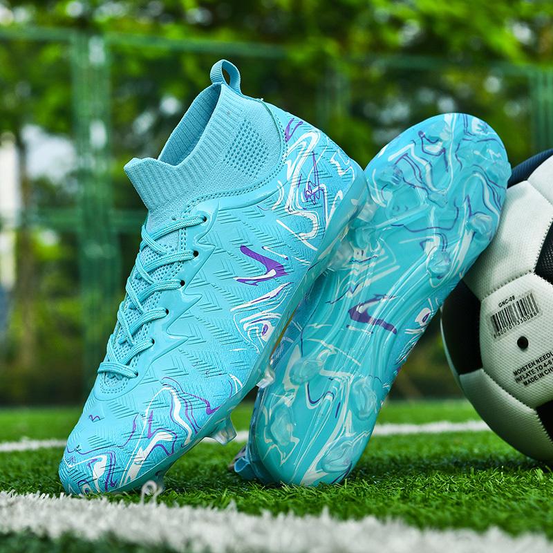 Men's Professional Soccer Cleats - Breathable Football Shoes with Anti-Slip Grip, Turquoise Accent Design - All-Turf Traction for Training, Matches Men's Professional Soccer Cleats - Breathable Football Shoes with Anti-Slip Grip, Turquoise Accent Design - All-Turf Traction for Training, Matches