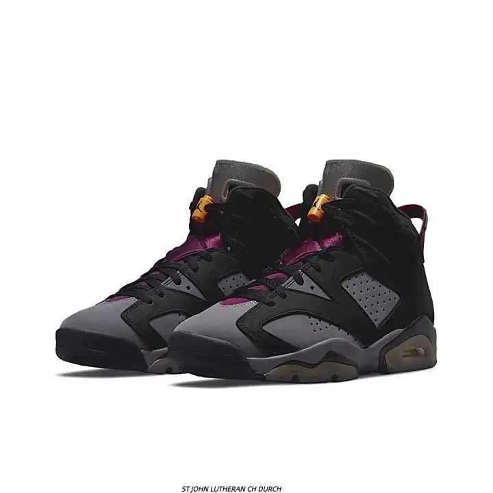 Black Gray Burgundy Suede High Top Sneakers Orange Lace Lock Translucent Rubber Outsole Air Cushion Trainers