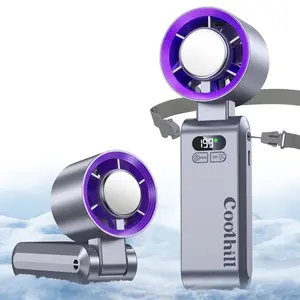 Coolhill Portable fan Handheld Turbo Fan, 199 Gear Wind, Battery Operated, Up to 10 Working Hours, 3 IN 1 Hand Fan with Air Turbo Tech Cooling Fan for Outdoor Activities, Travel, Beach