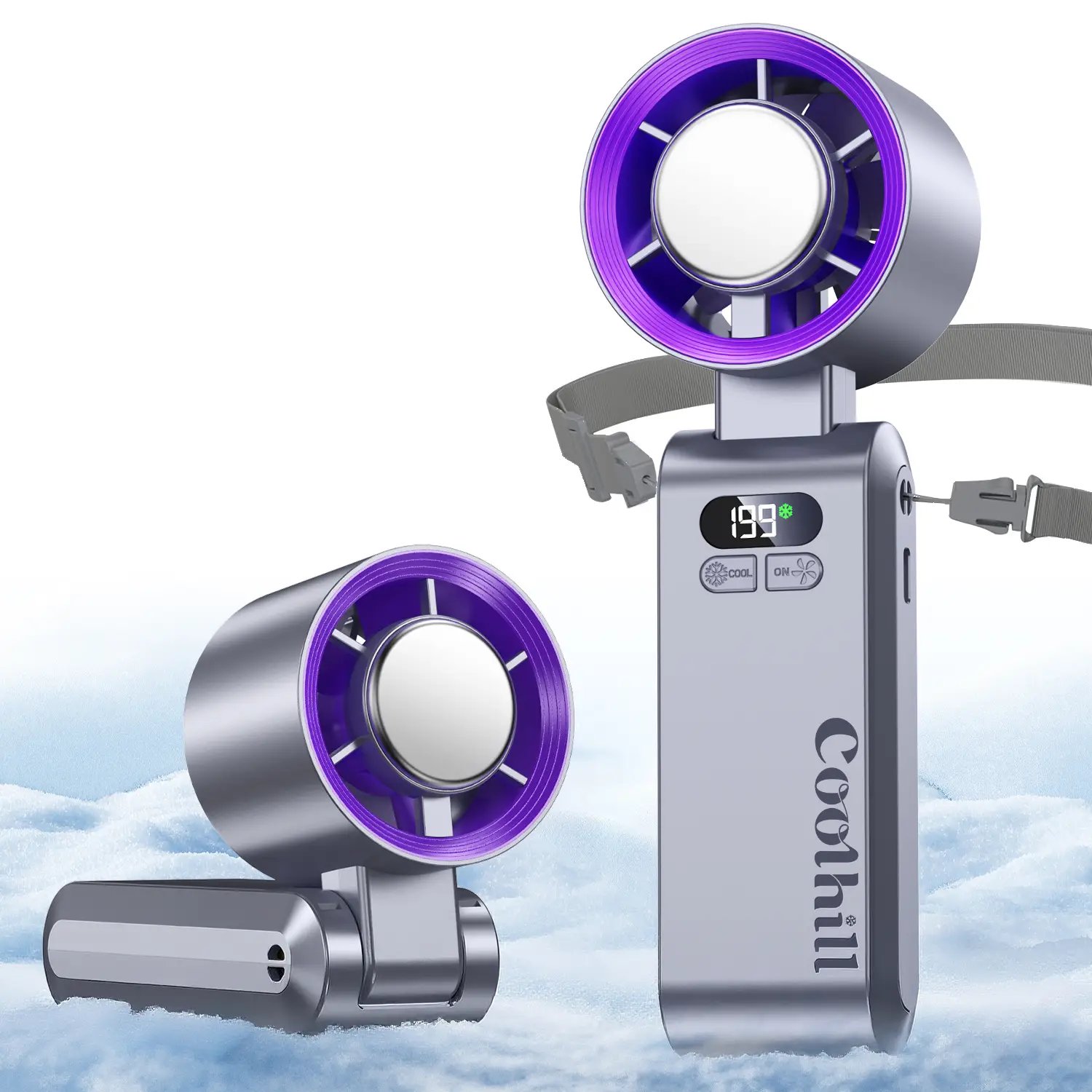 Coolhill Portable fan Handheld Turbo Fan, 199 Gear Wind, Battery Operated, Up to 10 Working Hours, 3 IN 1 Hand Fan with Air Turbo Tech Cooling Fan for