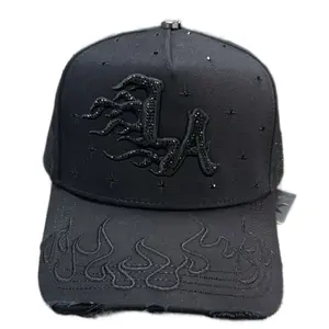 LA Los Angeles All Black Flames Crystals Edition