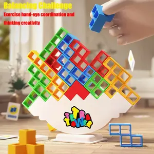 Stacking Blocks Tetra Tower giant tetris Balance Game Stacking Building Blocks Puzzle Board Assembly Bricks Educational Toys for Child Wooden Big Size Fine Motor Skills