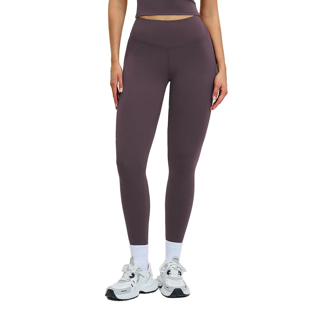 Women's Buttery Soft Leggings with Tummy Control, High Waisted Butt Lifting Sporty Sports Bottoms, Squat Proof Yoga Workout Pants, Plus Size, Gym Workouts, Chocolate Brown, Sporty Chic, V-Shaped Lift