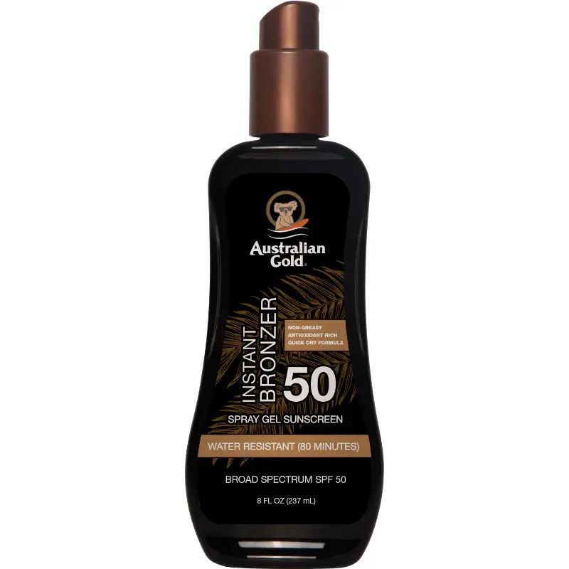 Australian Gold SPF 50 Spray Gel Bronzer 8 fl oz SPF 50 8 oz