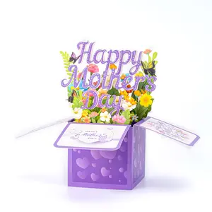 3D Pop Up Mother's Day Card for Mom, Wife, Grandma - Elegant Floral Birthday Greeting Card with Envelope - Unique Standing Paper Craft Gift for Her