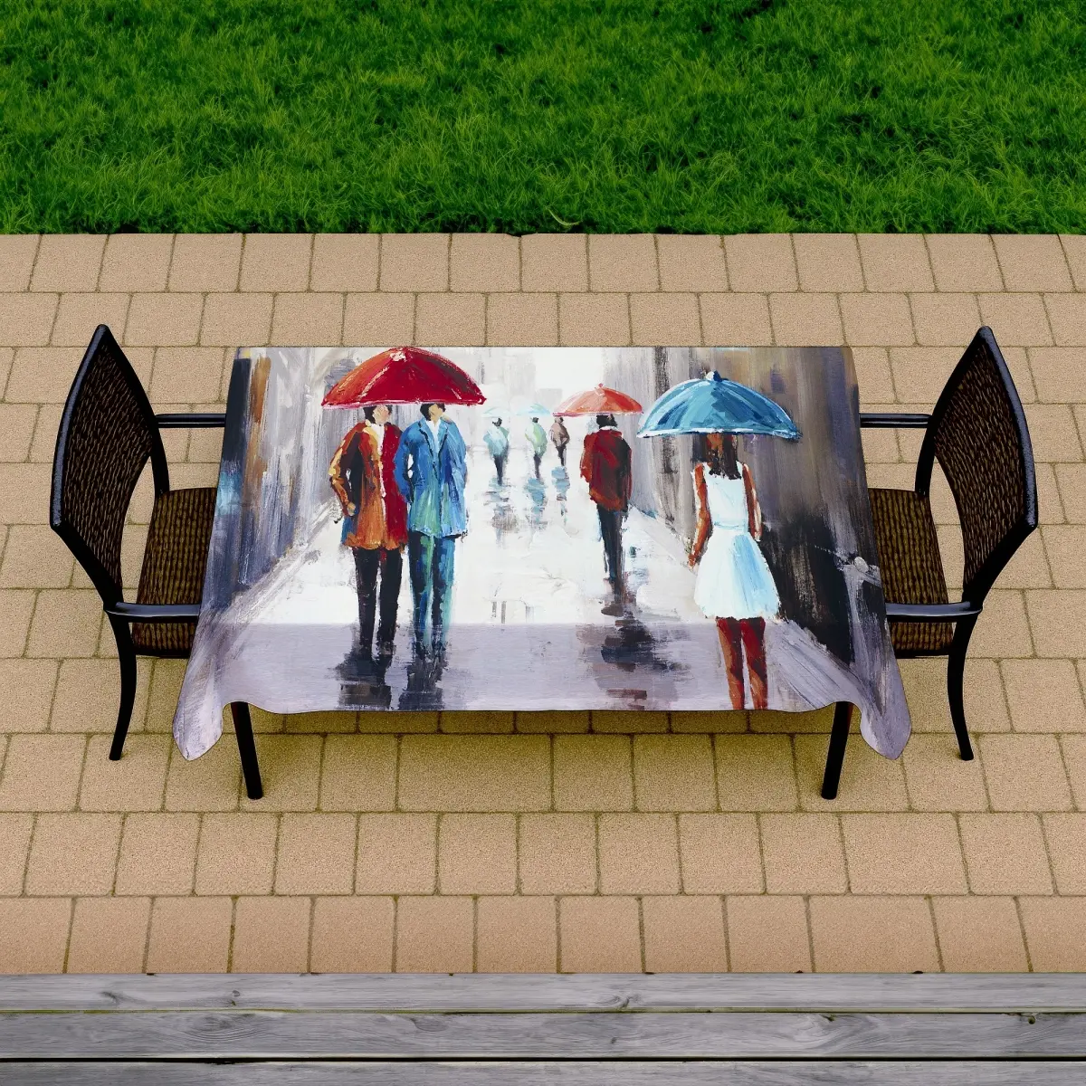 360 Stand Rectangular Easy-Clean Kitchen Linen Tablecloth - 58x102 in. Large Modern Contemporary White Household Decor for Dining Table, Patio, Art, Elegance, Durability